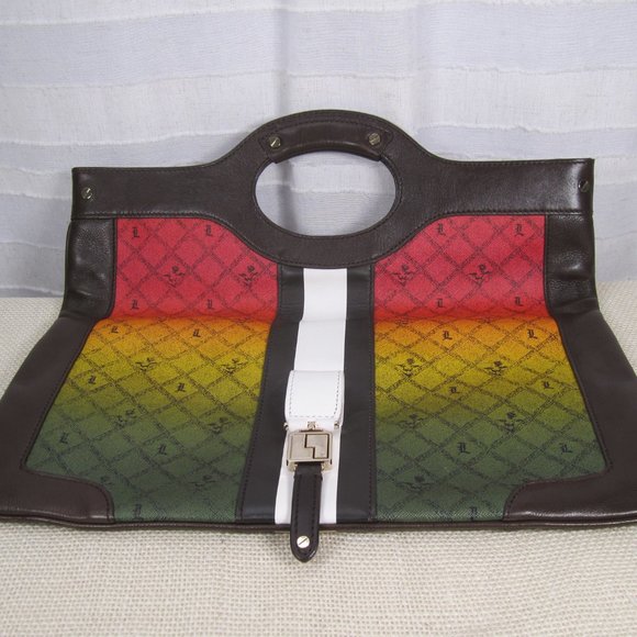 L.A.M.B. Carlisle Foldover Clutch in Ombre Rasta with Dust Bag - Gwen Stefani - Picture 4 of 16